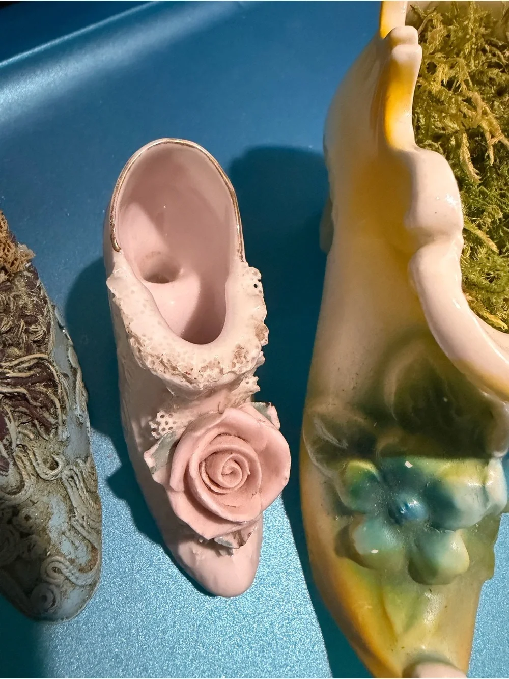 Decorative Mini Shoe Planters - Yellow, Pink, Teal, Blue